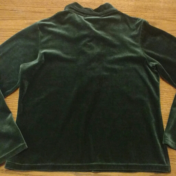 Forest Green Velvet Pullover Shirt - Picture 5 of 7